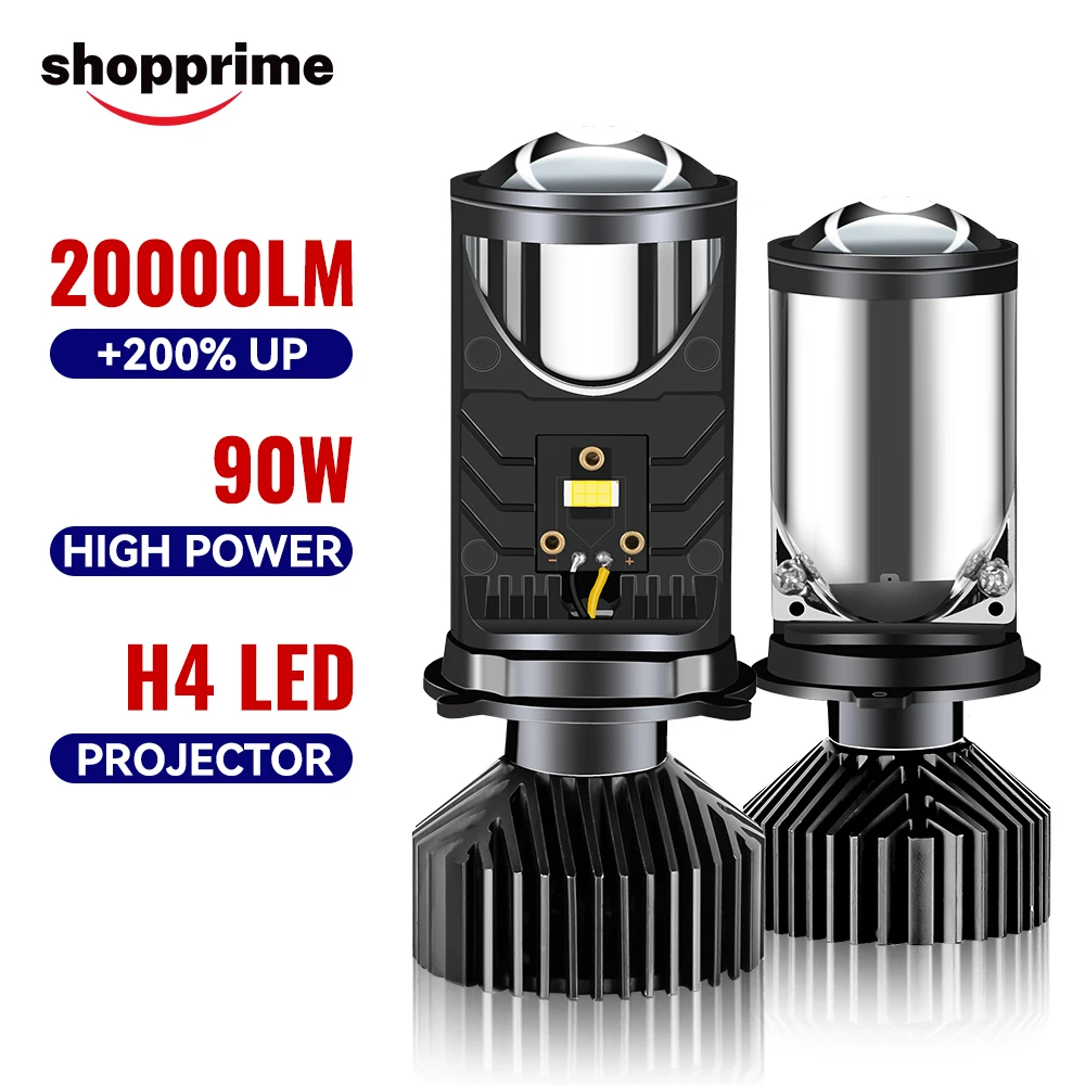 

2pcs H4 90W 20000LM Double Lens H4 LED Headlight Bulb Projector Lamp High/Low Beam High Low Beam Light Bulb Canbus No Error