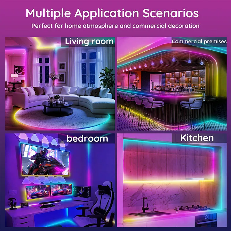 شريط نيون LED RGB 5 فولت مع تطبيق بلوتوث للتحكم عن بعد USB أضواء نيون مرنة مقاومة للماء للديكور الخارجي لغرفة المنزل