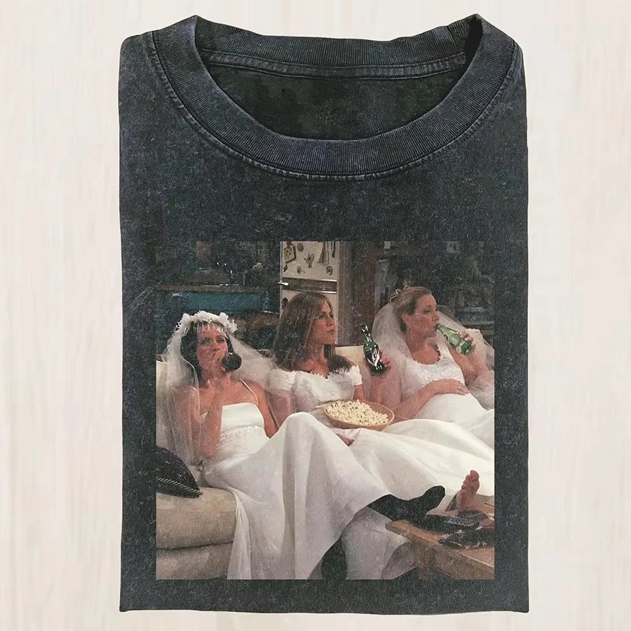 Friends Tv Show Nideyif Oversized T Shirt Vintage Y2k Cotton Vintage Washed T-shirt Hiphop Streetwear Oversized T Shirts Unisex