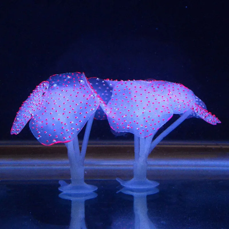 Fluorescent Fish Tank Aquarium Decoration Artificial Coral Simulation Plant Ornament Pets Underwater Landscape With Suction Cup