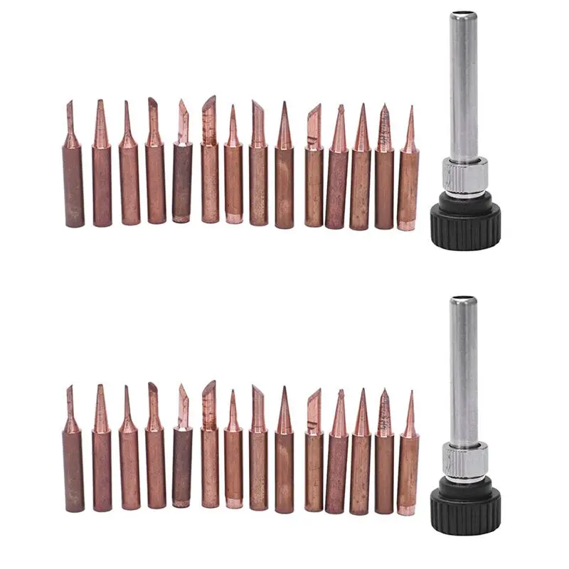 AT05-30PCS Pure Copper Solder Iron Tip 900M Tip For Soldering Rework Station For 936, 937, 938, 969, 8586, 852D