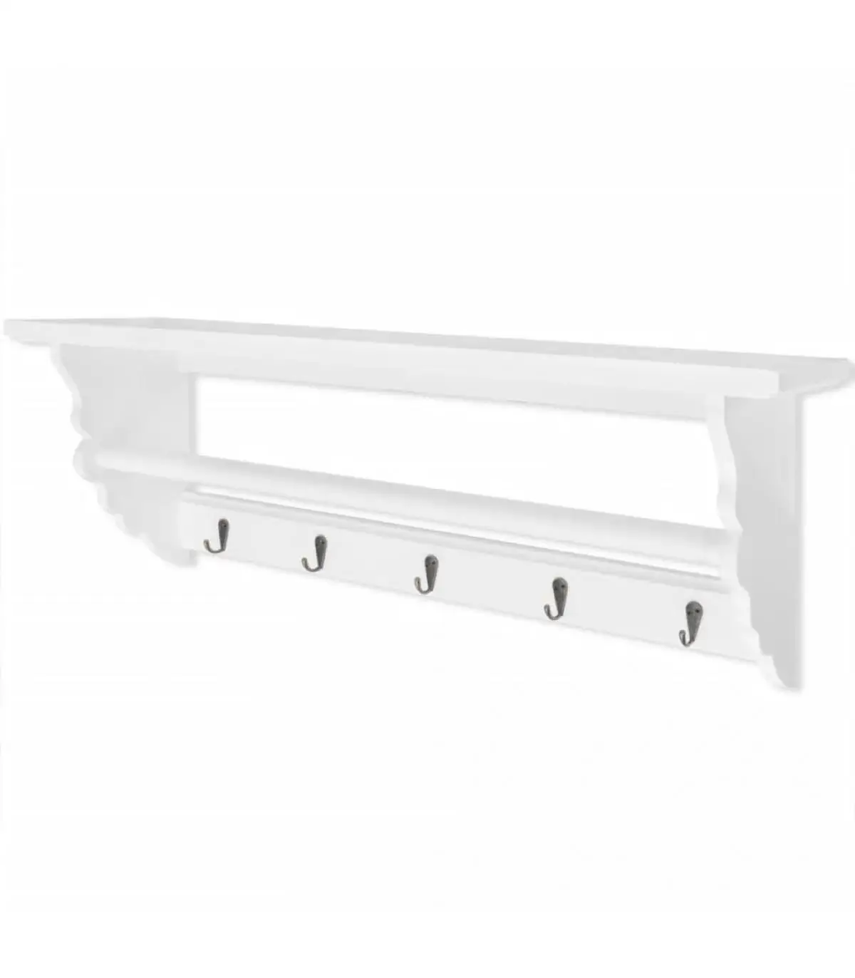 Hanger rack for hats and coats Baroque MDF White