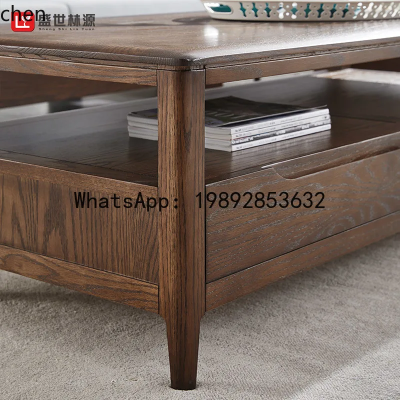 Solid wood coffee table Log tea table Modern coffee table Living room furniture