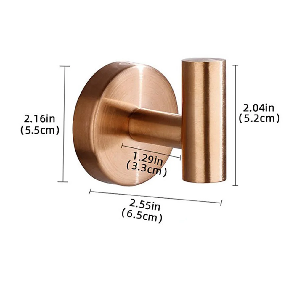 Bold And High Towel Hooks - Add Style To Bathroom Space Durable Stainless Steel Towel Hooks Self Adhesive Holder Rose gold bore