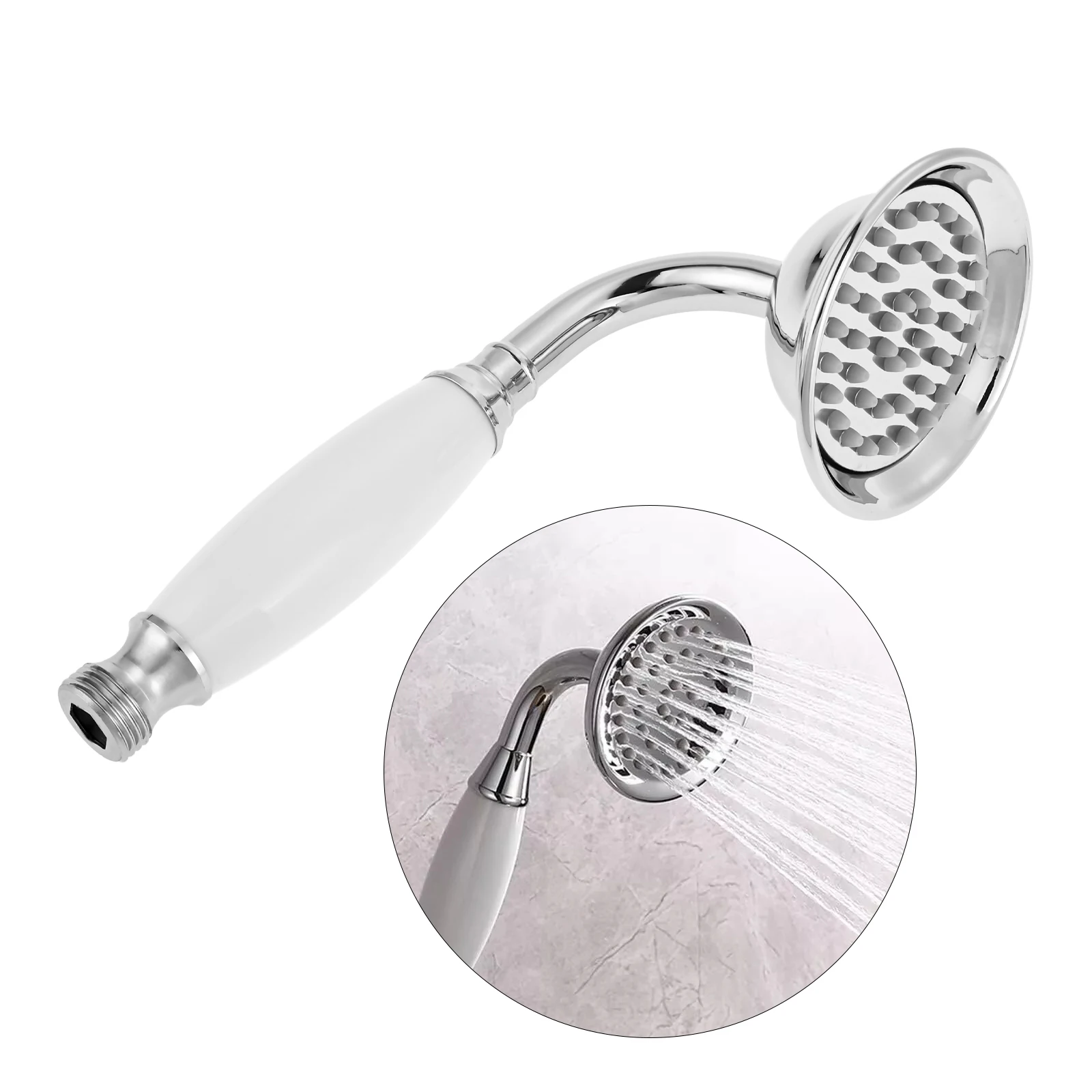 Shower Heads Antique Stainless Steel Bathroom Hand Held Shower Sprayer Head Chrome Stainless Steel&Porcelain Hand Shower Head