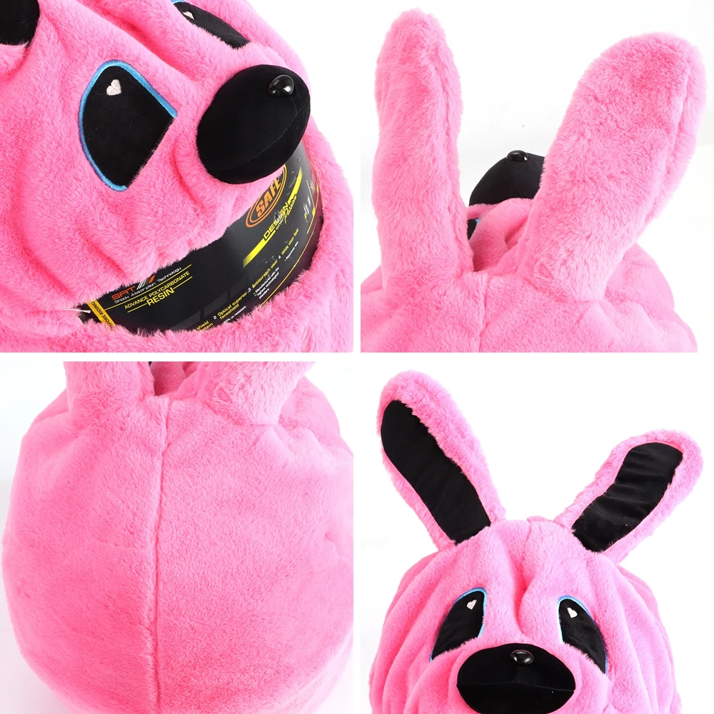 Tiger Bear Rabbit Fox Helmet Covers For LS2 AGV Funny Cap Moto Cases Full Face Helmets Cute Plush Motobike Fuzzy Hats Protection