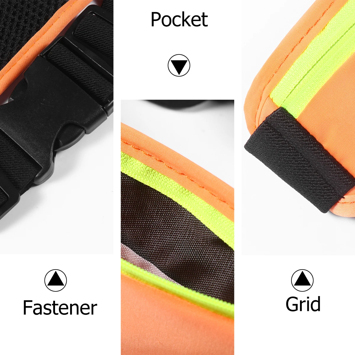 1Pc Running Waist Pouch Three Compartment Waterproof Sports Pouch Belt Waist Water Resistant Pack (Orange)