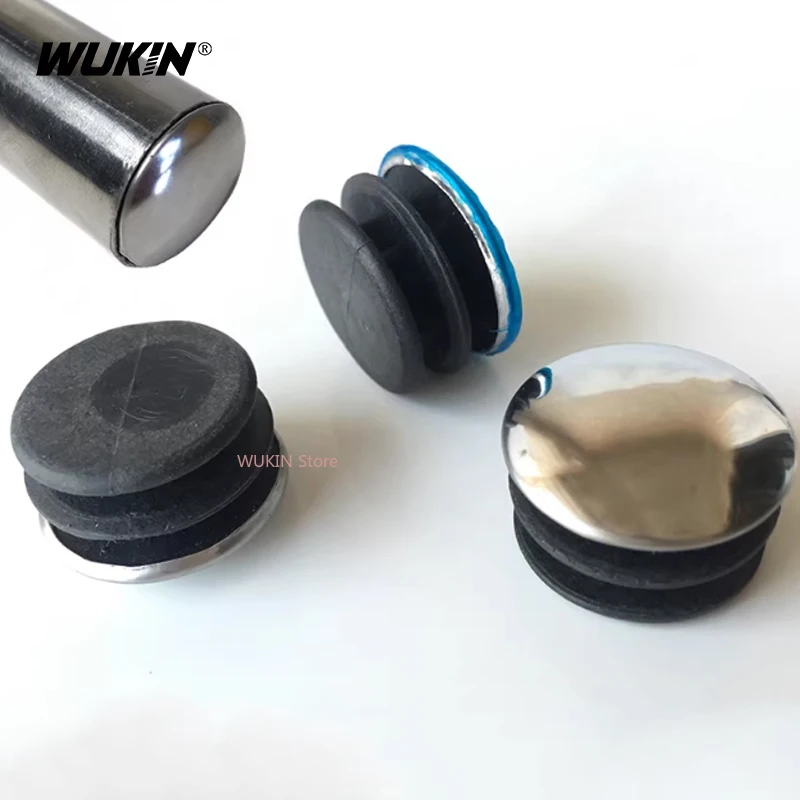 Diameter 16 20 22 25 40 50 60mm Stainless steel Screw Caps Round Tube Pipe Plug Table Chairs Legs Pad Protector Cover