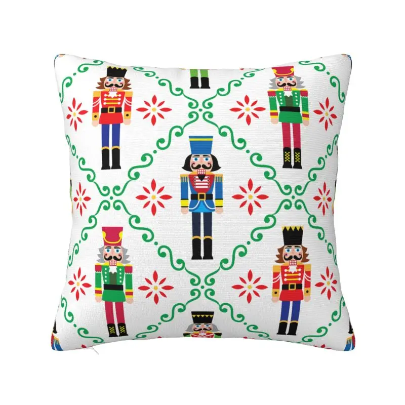 Nordic Cartoon Toy Soldier Christmas Nutcracker Sofa Cushion Cover Soft Throw Pillow Case Home Decor