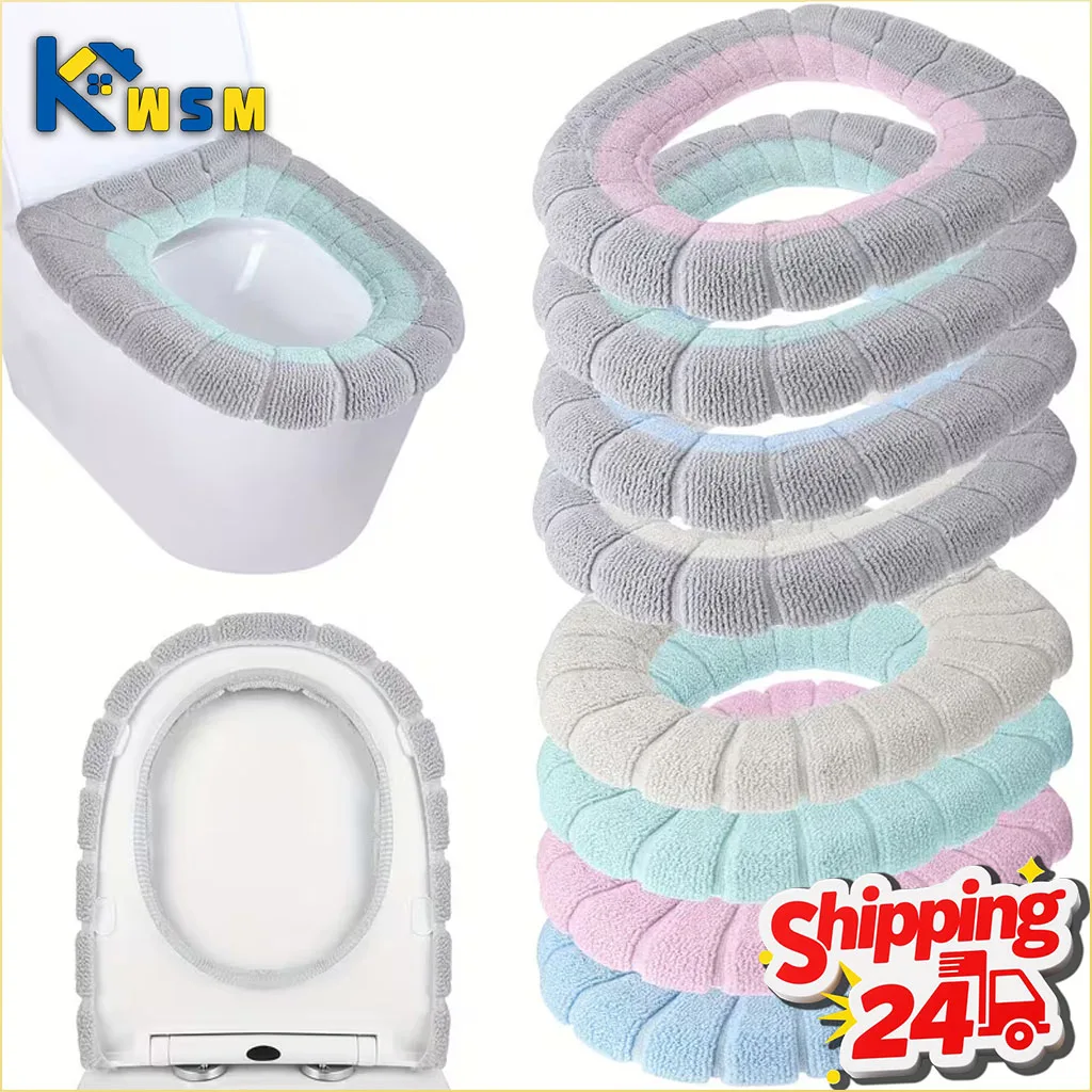 1-20PCS Winter Thick Toilet Seat Cover Super Warm Cozy Comfortable Non Slip Durable Washable Universal Fit for Home Bathroom