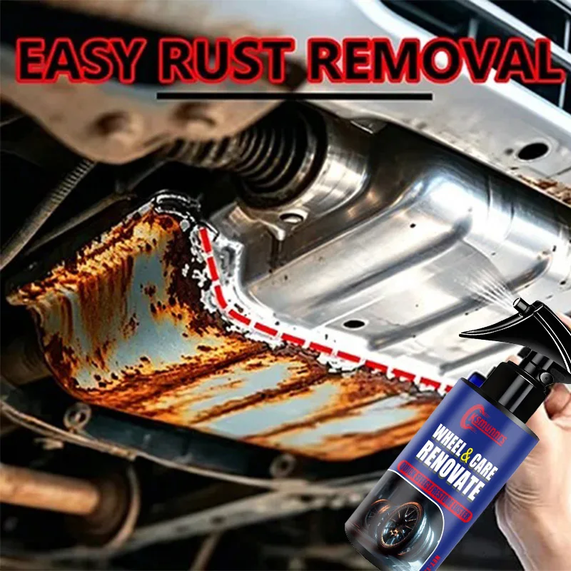 Quick Car Wheel Hub Rust Remover Spray Auto Exhaust Pipe Derusting Clean Metal Lron Wheel Hub Care