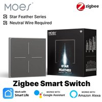 MOES EU Tuya ZigBee Smart Light Switch Wall Scene Switch 2in1 Neutral Wire Required APP Remote Control For Alexa Google Home