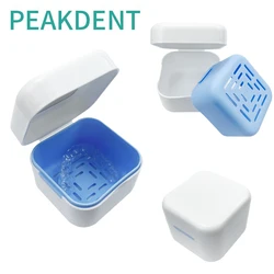 1Pcs Aligner Case Orthodontic Storage Box With Mirror Fake Teeth Denture Bath Box Dental Retainer Mouth Guard Braces Organizer