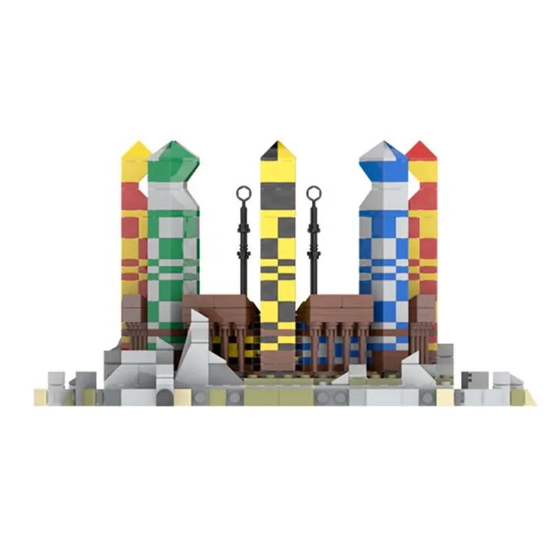 MOC-25430 Classic Movies Magic School Sports Venue Architecture Model Quiditchs Pitch Building Blocks Set Kids Puzzle Toys Gift