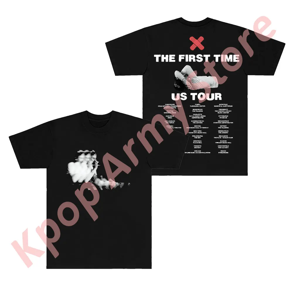 The Kid Laroi Blur Black Tour Tee The First Time Album Merch T-Shirts Women Men Fashion Short Sleeve Top