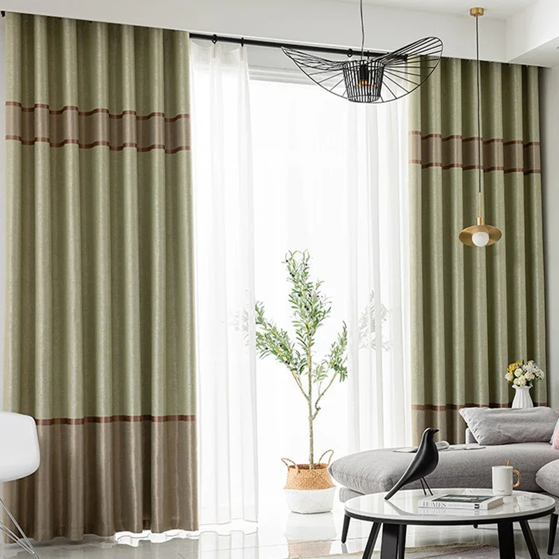 Merci StoreDreamwood-Modern Stripe Blackout Curtain For Living Room, Customized Window Curtains, Ready Made, High Quality, New D
