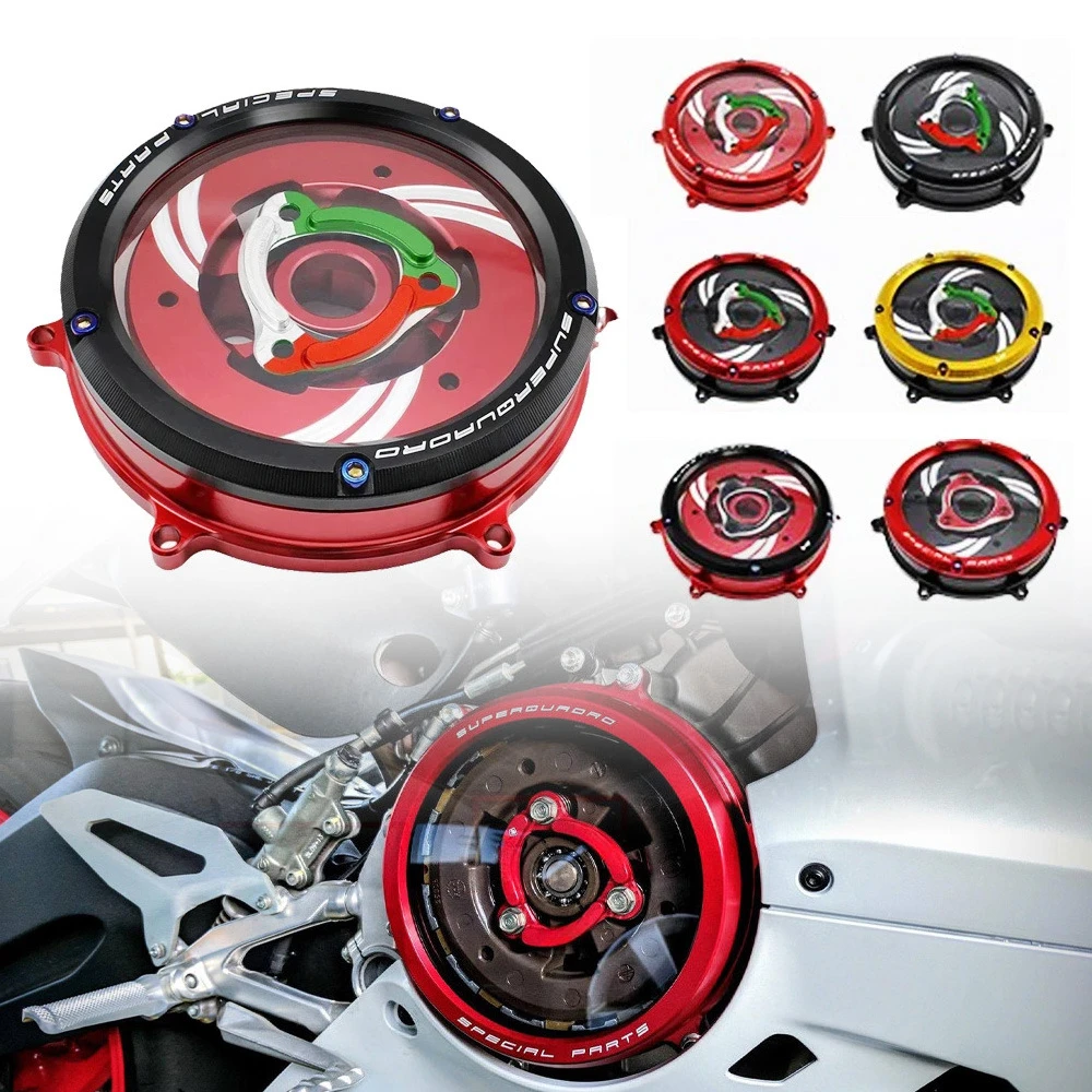 

For Ducati Panigale 959 1199 1299 V2 Panigale959 Panigale1199 Panigale1299 PanigaleV2 Motorcycle Engine Clear Clutch Cover