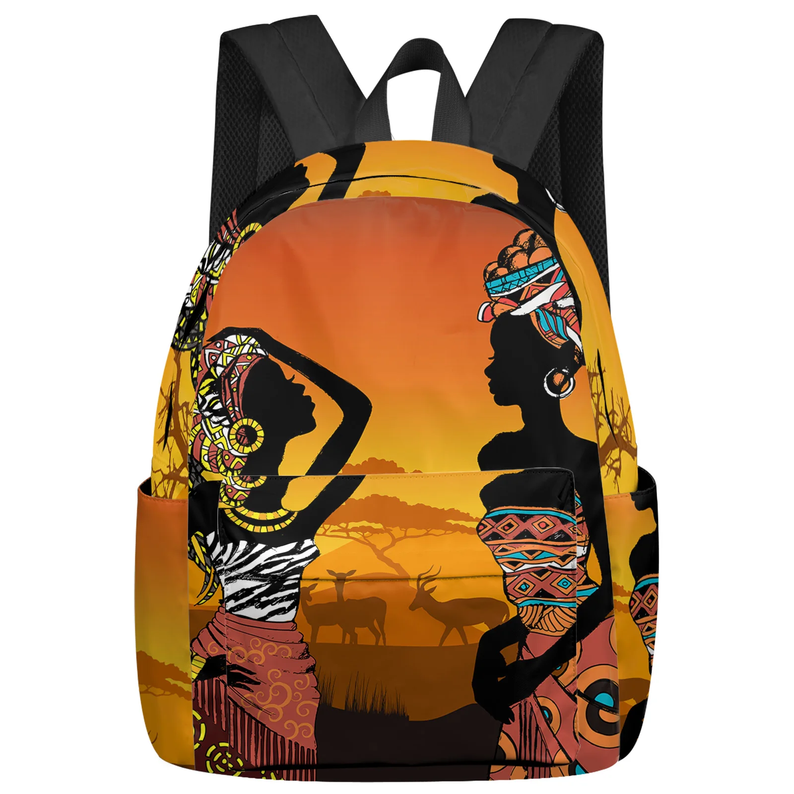 Ethnic Style African Women Black Women Women Man Backpacks Waterproof School Backpack For Student Boys Girls Bags Mochilas