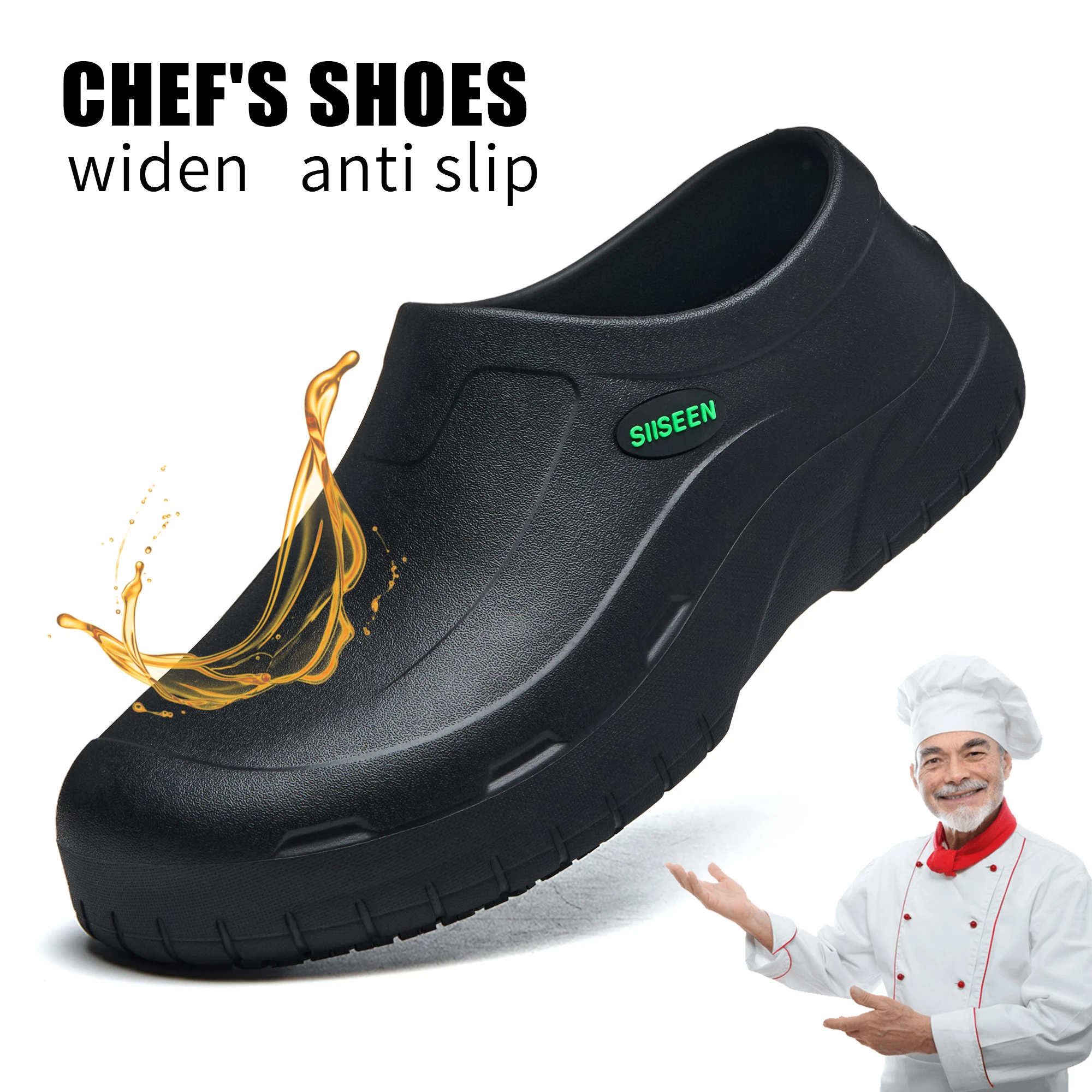 

Мужская обувь для шеф-повара, водонепроницаемая, легкая, мягкая, противоскользящая, кухонная, рабочая обувь для отеля, легко носить, удобная, для общественного питания