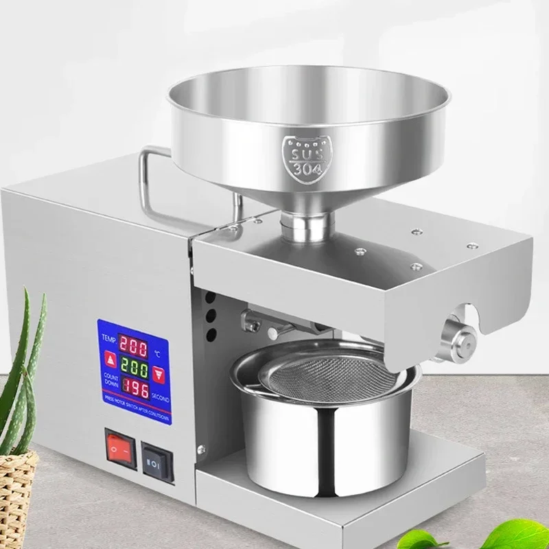 Prensa de aceite LTP333, 110V/220V, prensa de aceite de sésamo y maní de linaza, equipo de prensado de aceite de temperatura inteligente de acero inoxidable