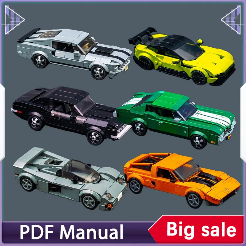 

Набор строительных блоков, классическая модель гоночного автомобиля, спортивный скоростной автомобиль, кирпичи для взрослых, чемпионы, Рождественский подарок