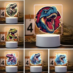 Luz de noche LED 3D de dinosaurio de dibujos animados para niños, lámpara de mesa para el hogar, decoración de dormitorio y sala de estar, regalo de cumpleaños, vacaciones, caliente