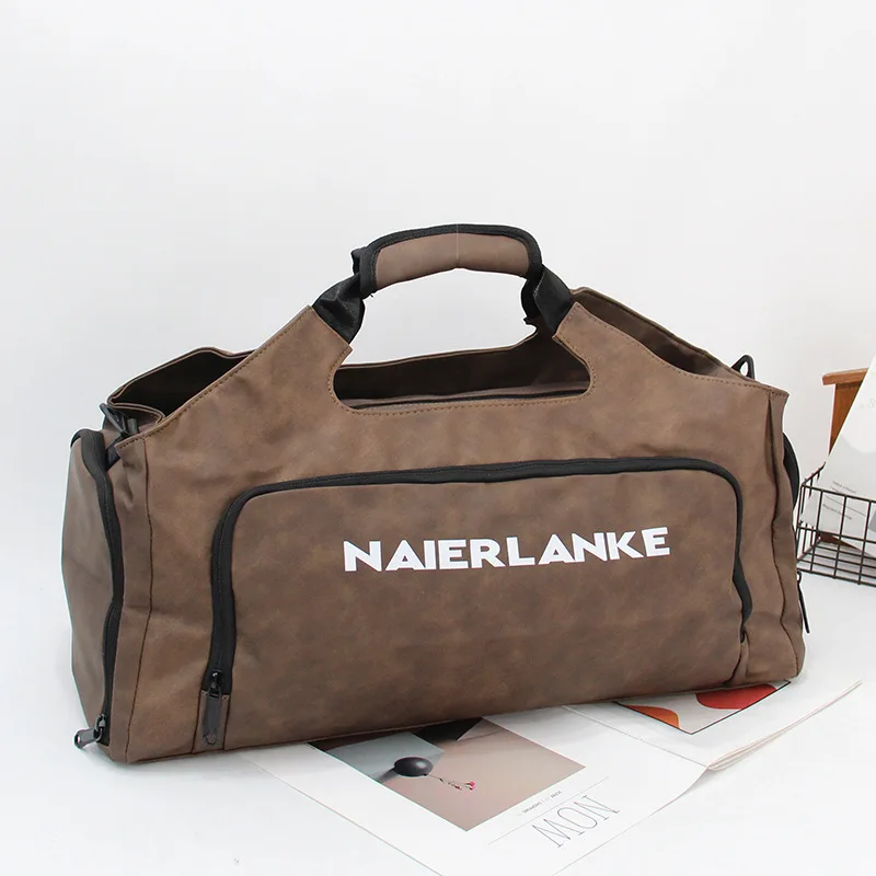 Large Capacity Handbag Men Letter Printed Top-Handle Bags Men Travel Totes Dry Wet Separation Fitness Bag Fashion Luggage Bag