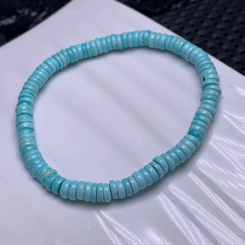 Raw ore natural turquoise 4-10mm high porcelain Shiyan Green Pine gasket spacer accessories with beads bracelet