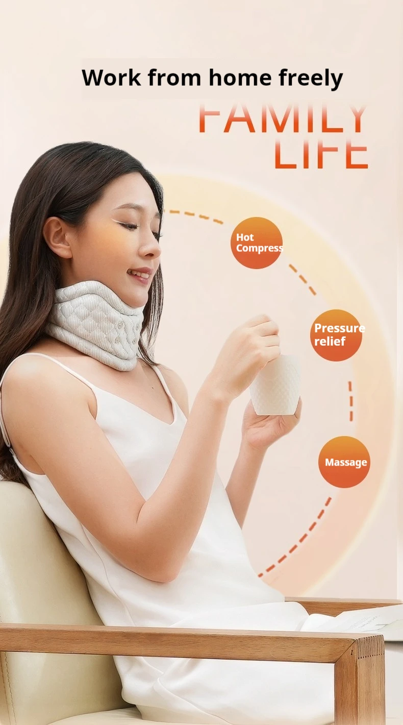 

Neck support and neck protection Home office anti-bow cervical collar neck traction fixation correction hot compress massager