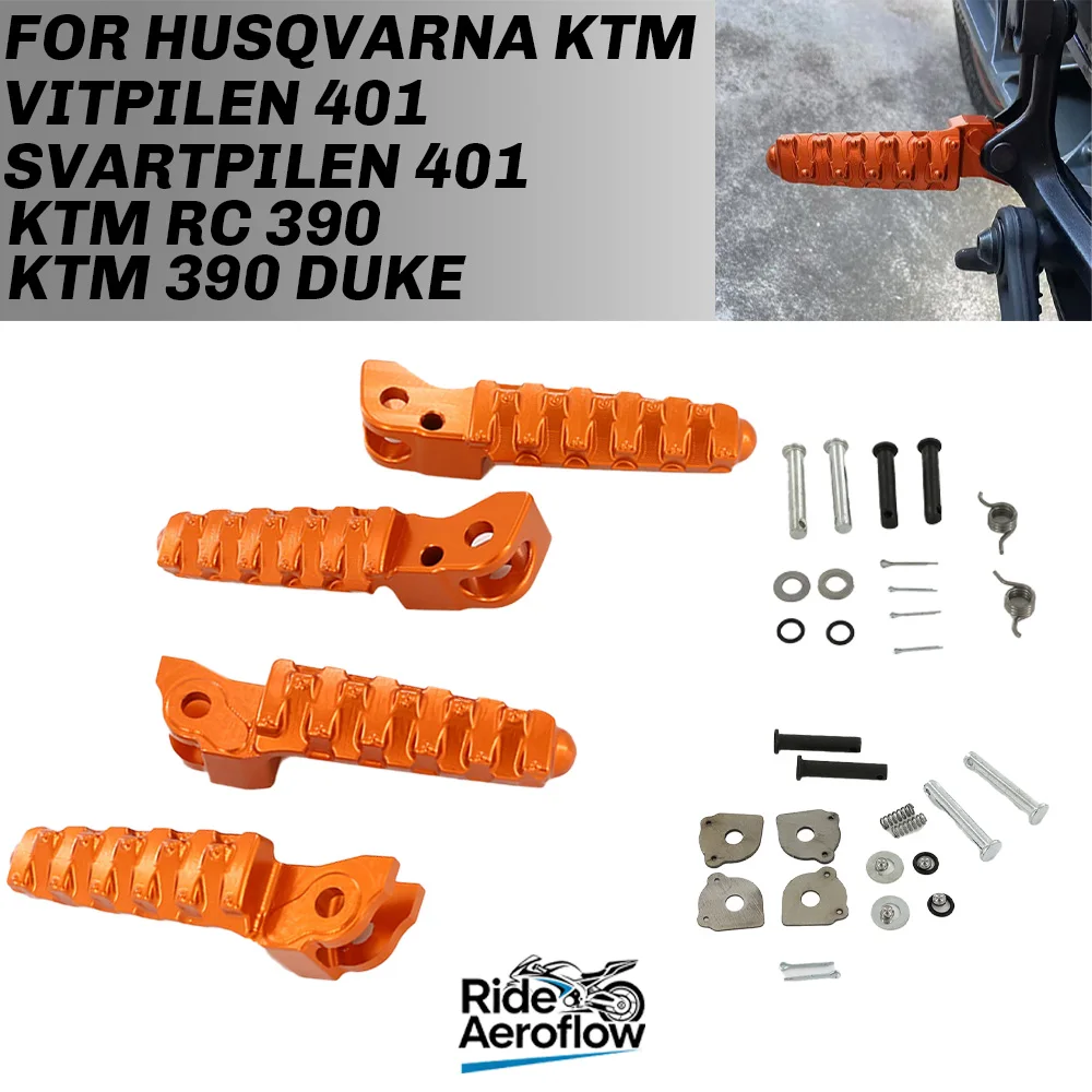 

Fit For KTM DUKE 125 200 250 390 Duke 390 Motorcycle Accessories Front Foot Pegs Footrests Pedals Rear Pegs pedal Orange