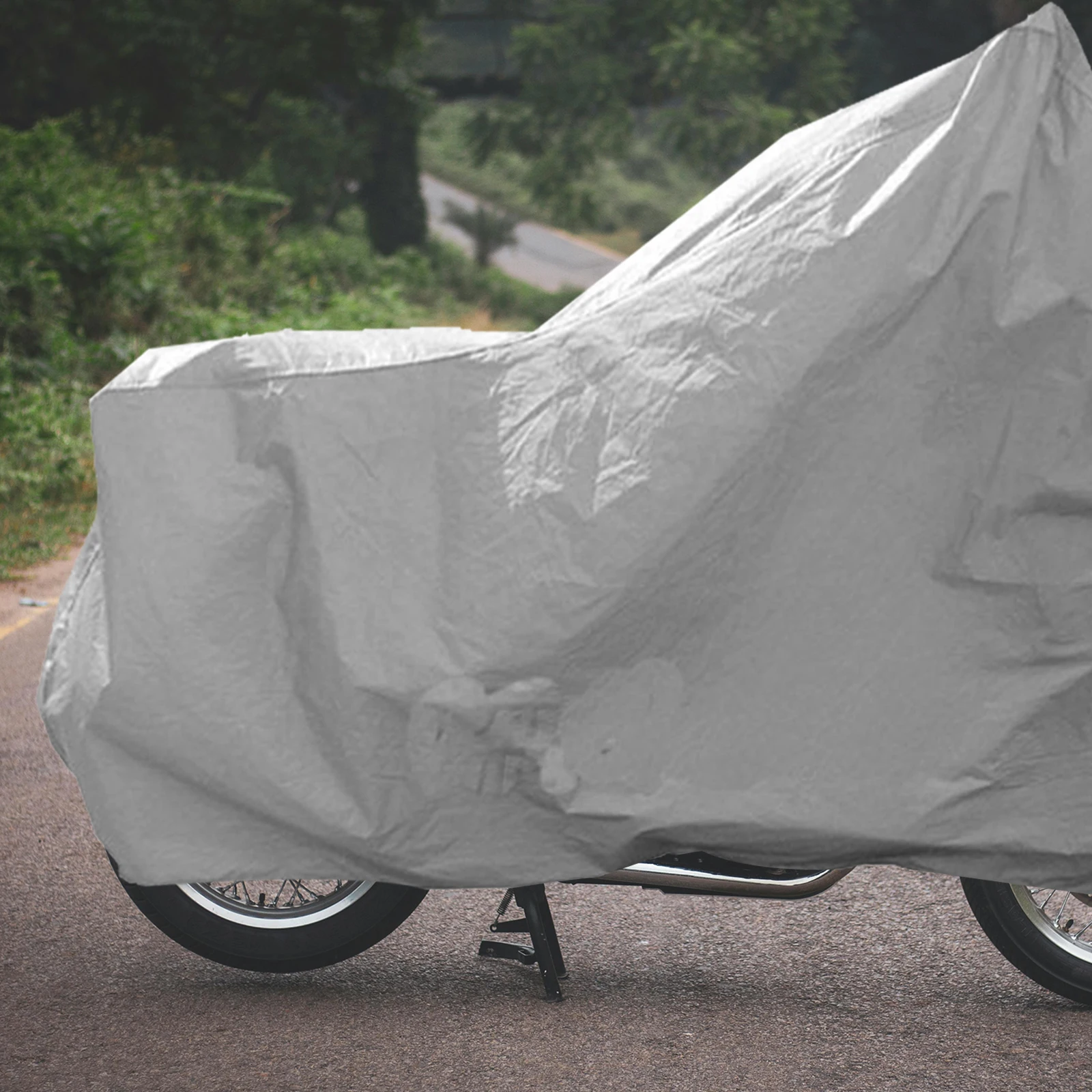 

Motorcycle Cover PEVA Silver XL Bike Covers Rainproof Sun Protection Scooter Protective Cover Elastic Tricycle Motorcycle