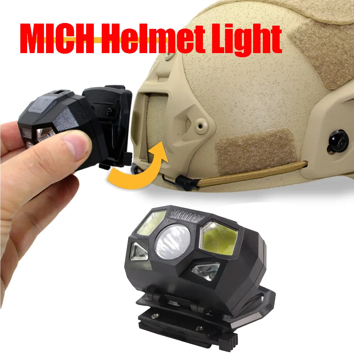 

Тактический фонарь для шлема FAST MICH NVG, сигнальная лампа с датчиком, налобный фонарь с зарядкой через USB, водонепроницаемая фара для охоты и рыбалки