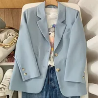 Elegant Orange Blazer for Women, Long Sleeve Jacket, Casual Slim Outerwear, Spring and Autumn Fashion, 2023 3