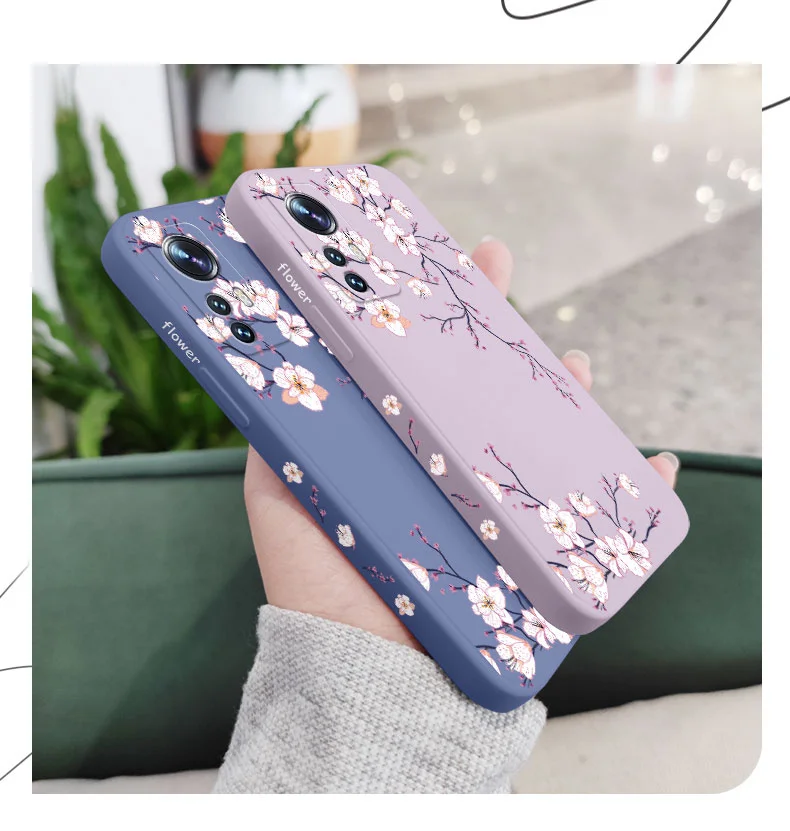 Plum Blossom Phone Case For Xiaomi Mi 14T 14 13 12 13T 12T 12S 11 11T Ultra 10 10T 9 9T 9SE 8 Pro Lite 5G Liquid Silicone Cover