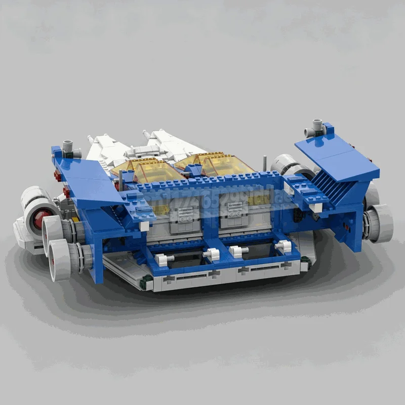 1887PCS Dual Galaxy Explorer Building Blocks Retro Spacecraft Model Twin Cockpit Jet Vehicle DIY Assembly Display Popular Gift