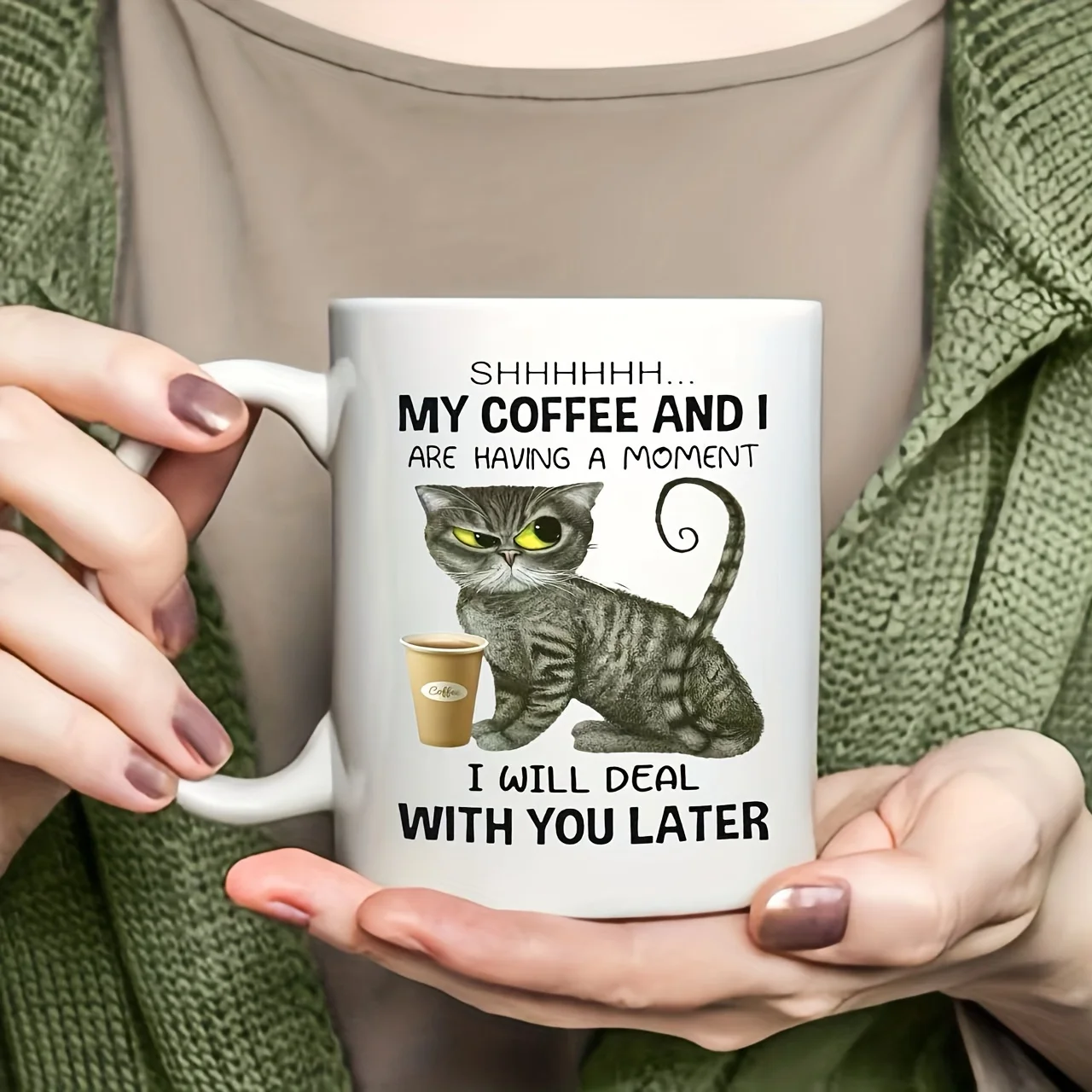 1 Piece of Fun Cat-Themed Coffee Mug 