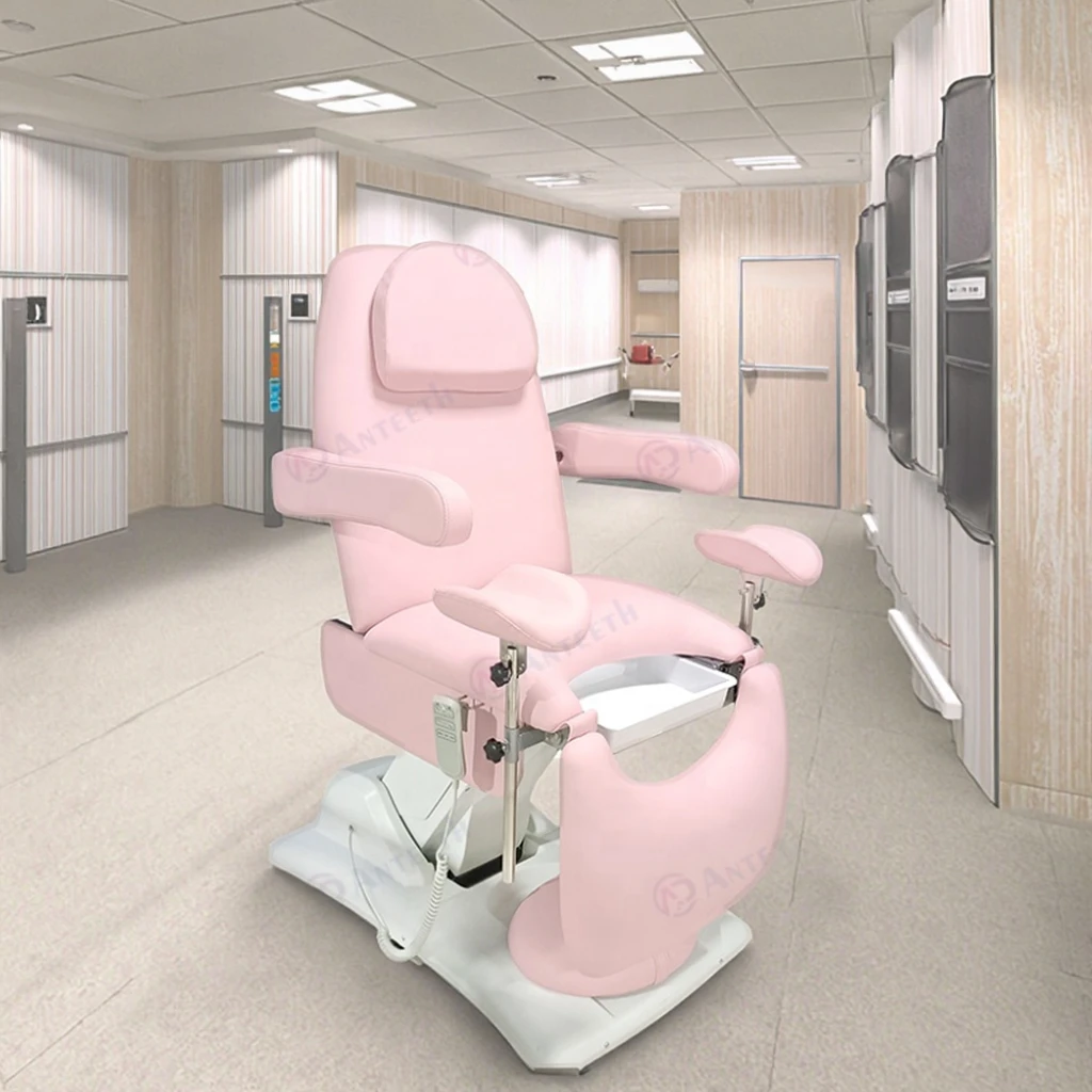 Hospital Gynecological Medical Bed 3 Motor Female Gynecological Chair With Wheels Movable Special Examination Bed