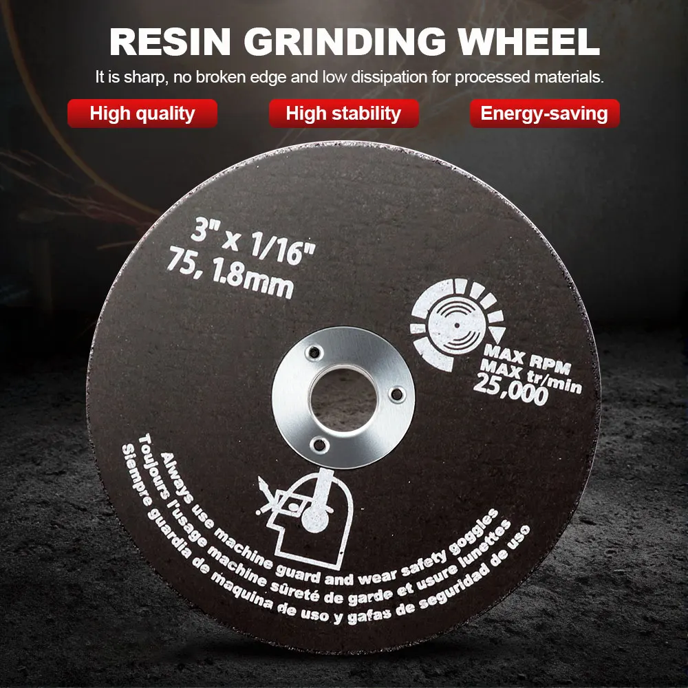 XCAN 1PC 75mm Grinding Wheel Mini Circular Resin Saw Blade Metal Cutting Disc for Angle Grinder Wood Iron Metal