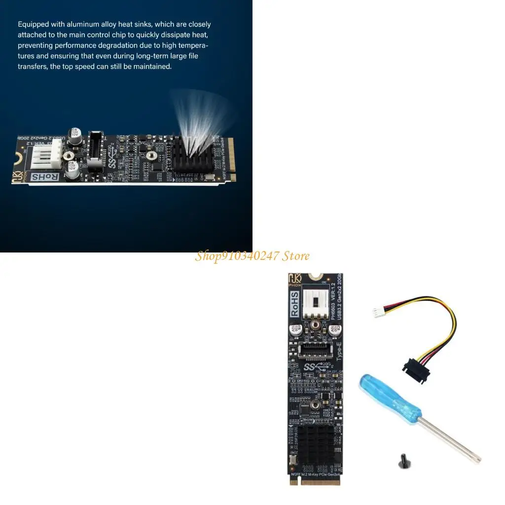 

Q22A Tool Less Installation M.2 NVME To Type E Adapter With Heat Dissipation Design
