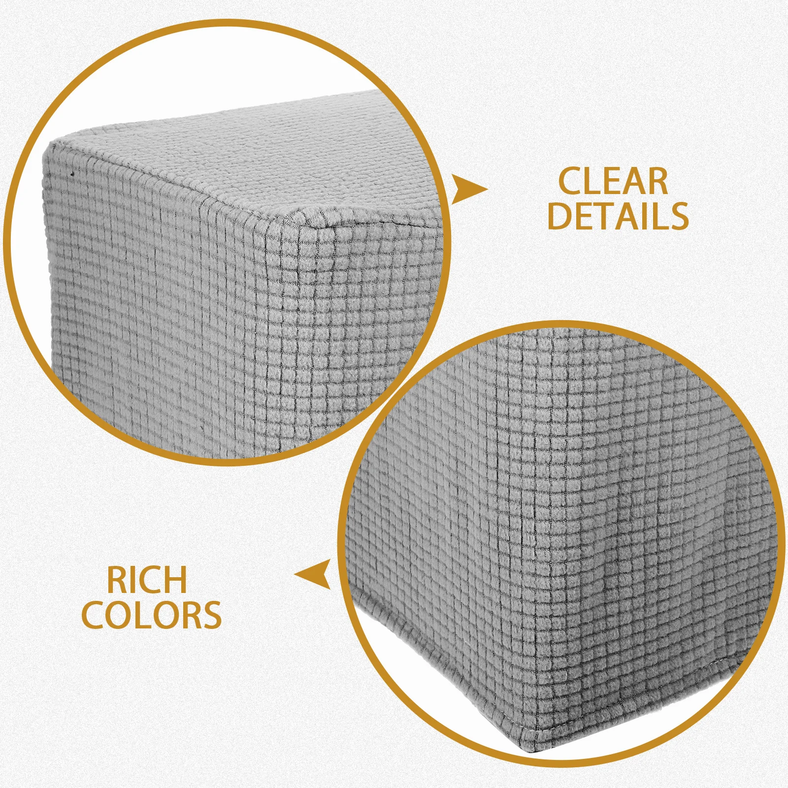 مقعد البراز استبدال مكعب مربع تمتد الصلبة مرنة مريحة مقاومة للبقع غطاء غبار حامي الأثاث أغطية الأغلفة #4
