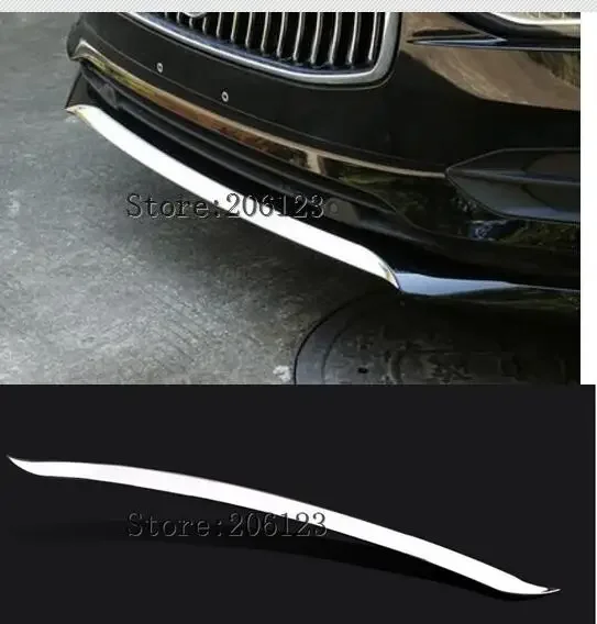 For Volvo S90 2016 2017 2018 stainless steel Front bumper lips cover trim strips Car Styling Accessories 1pcs