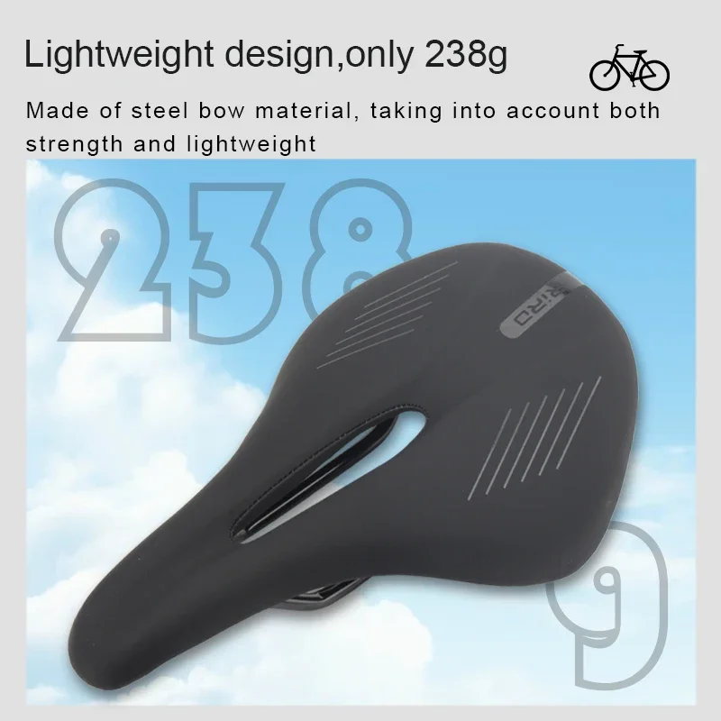 سرج RIRO Comfort EVA MTB مقاس 155 مم مع قضبان فولاذية، مقعد دراجة خفيف الوزن للغاية ممتص للصدمات للطرق والدراجات الجبلية