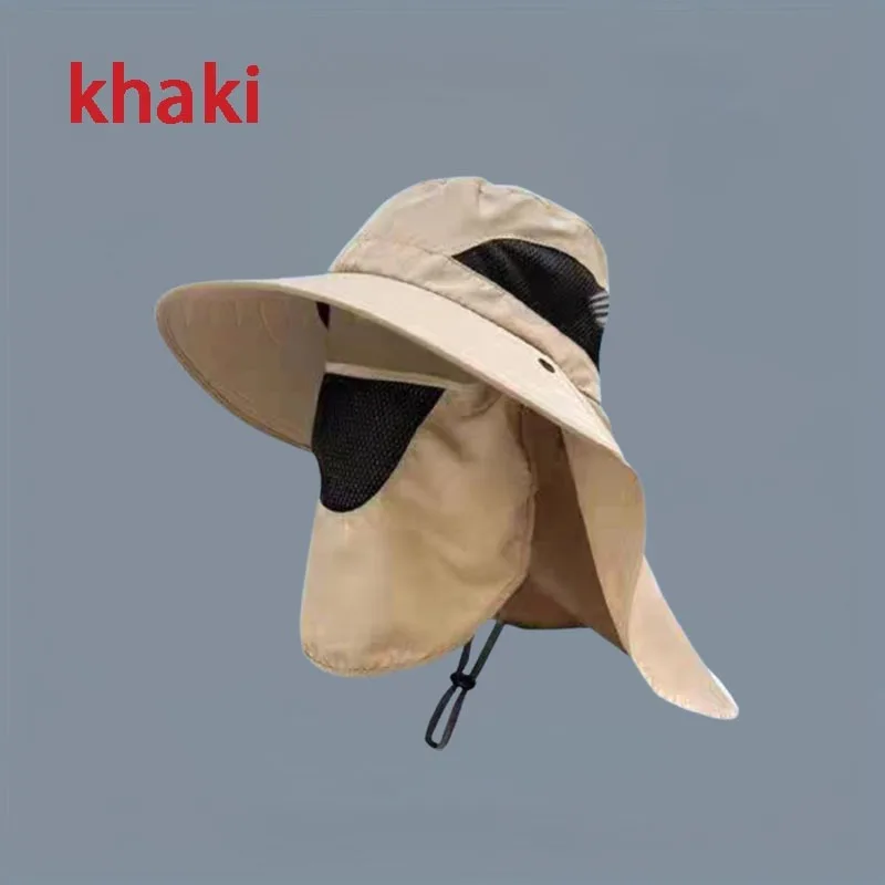 1pc Fishing Hat, Breathable Wide Brim Sun Hat for Men Outdoor Activities,Hiking Trekking,Fishing, 4 Colors Available