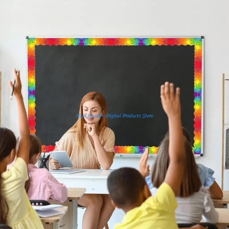 U2JE ملصق حواف مستقيمة لتزيين سبورة السبورة لنشرة الحفلات المدرسية، لوحة إعلانات للفصل الدراسي شارات جدارية