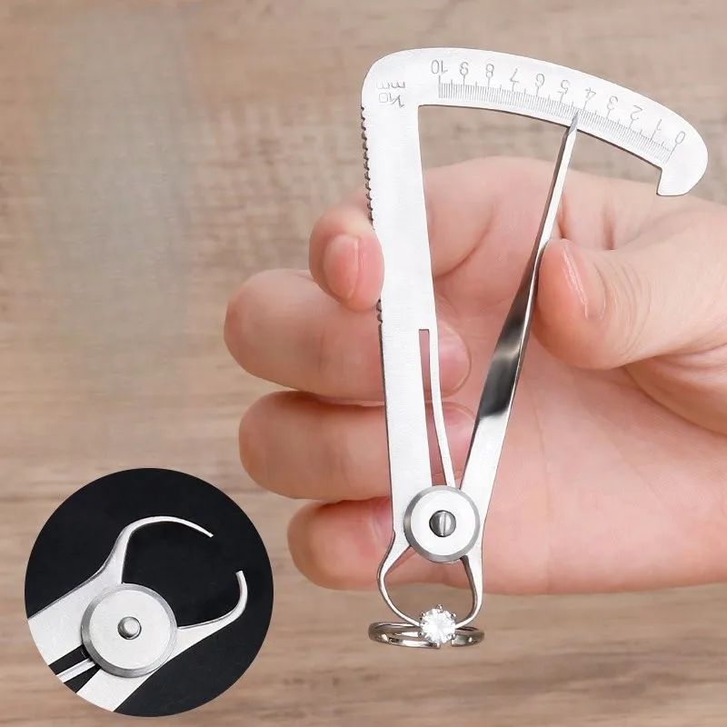Stainless Steel Jewelry Caliper Set Inner Type 0-10mm with Engraved Scale for Reliable Thickness Readings 2 Pack