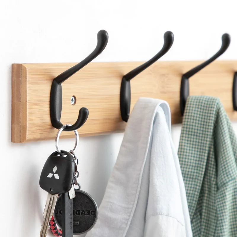 

Wood Wall Hanger Coat Hooks Key Hook Clothes Storage Organizer Metal Wall Double Hooks for Hanging Clothes Home Decoration