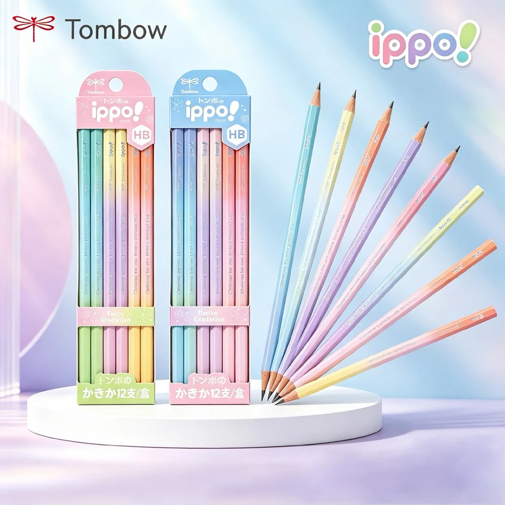 Japan Tombow Gradient Series Hexagonal Wooden Pencils HB 12pcs/Box Student Writing Pencil Set School Stationery Supplies