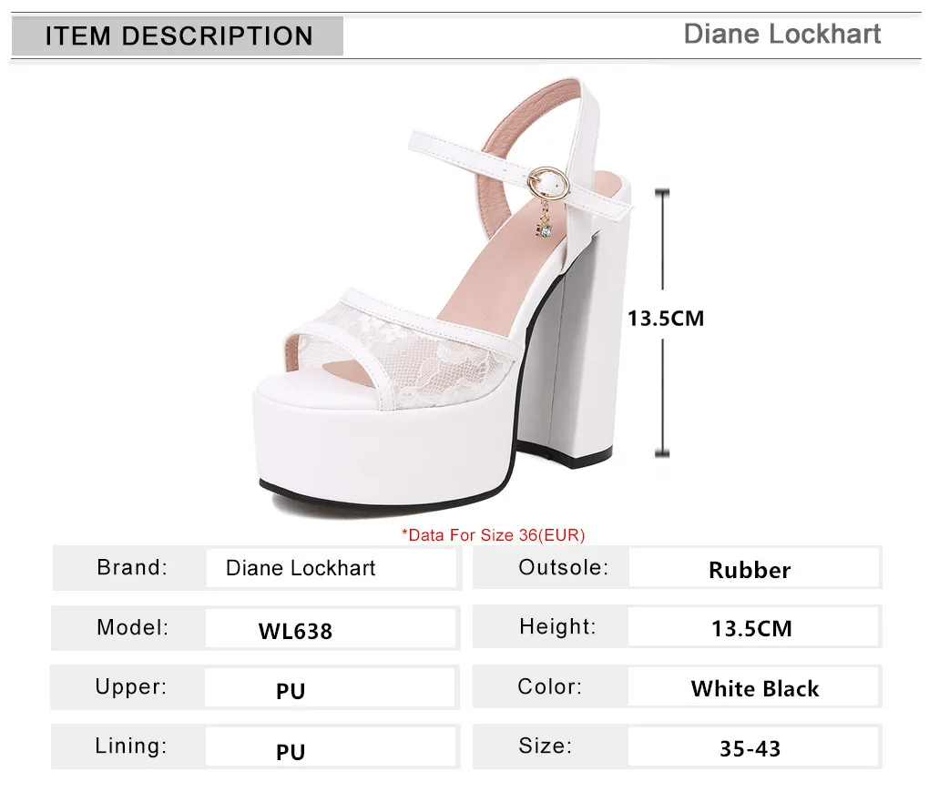 Lace Wedding Shoes Woman Peep Toe High Heels Ladies Rome Ankle Strap Platform Bottom Summer Party Pumps Sandals Tacones Mujer