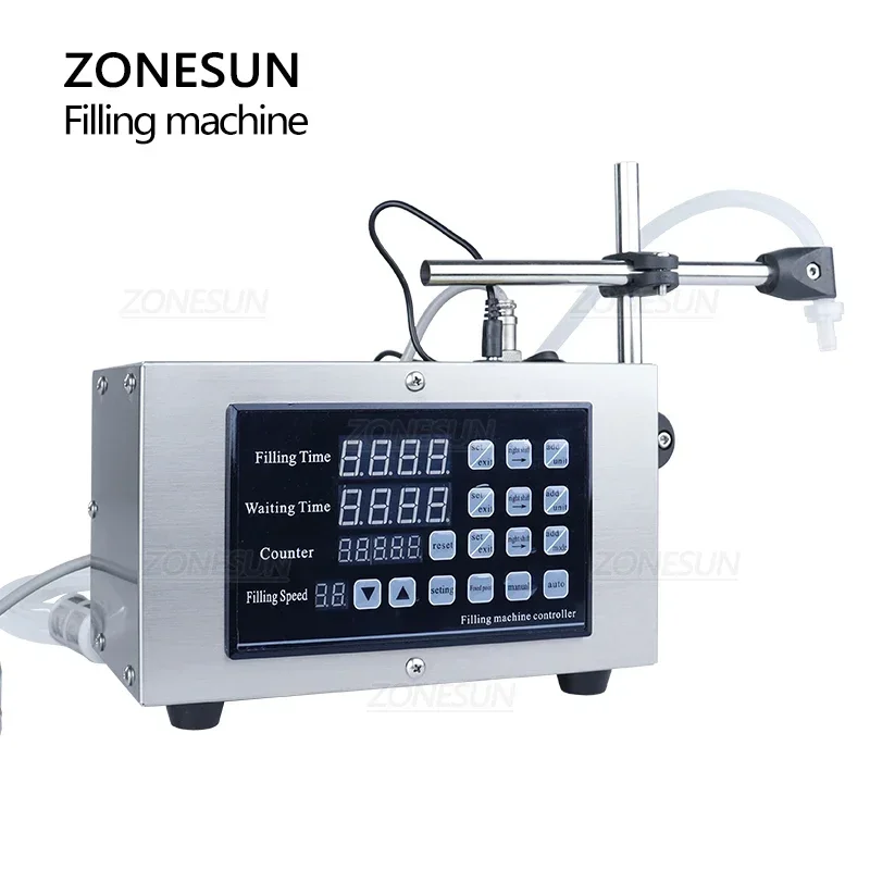 Zonesun gfk280 bomba de diafragma de enchimento de líquido, controle digital para vinho, óleo cosmético, loção de bebidas