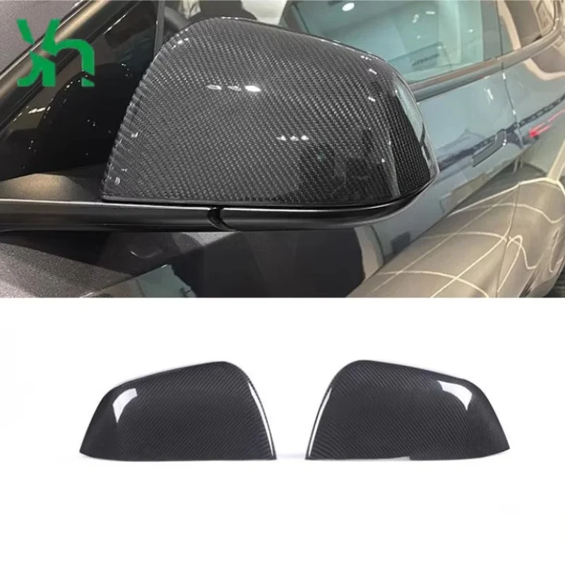テスラ モデルS (2014-2020)用 ドライCF接着剤 2ピース カーボンファイバー レンズカバー トリム